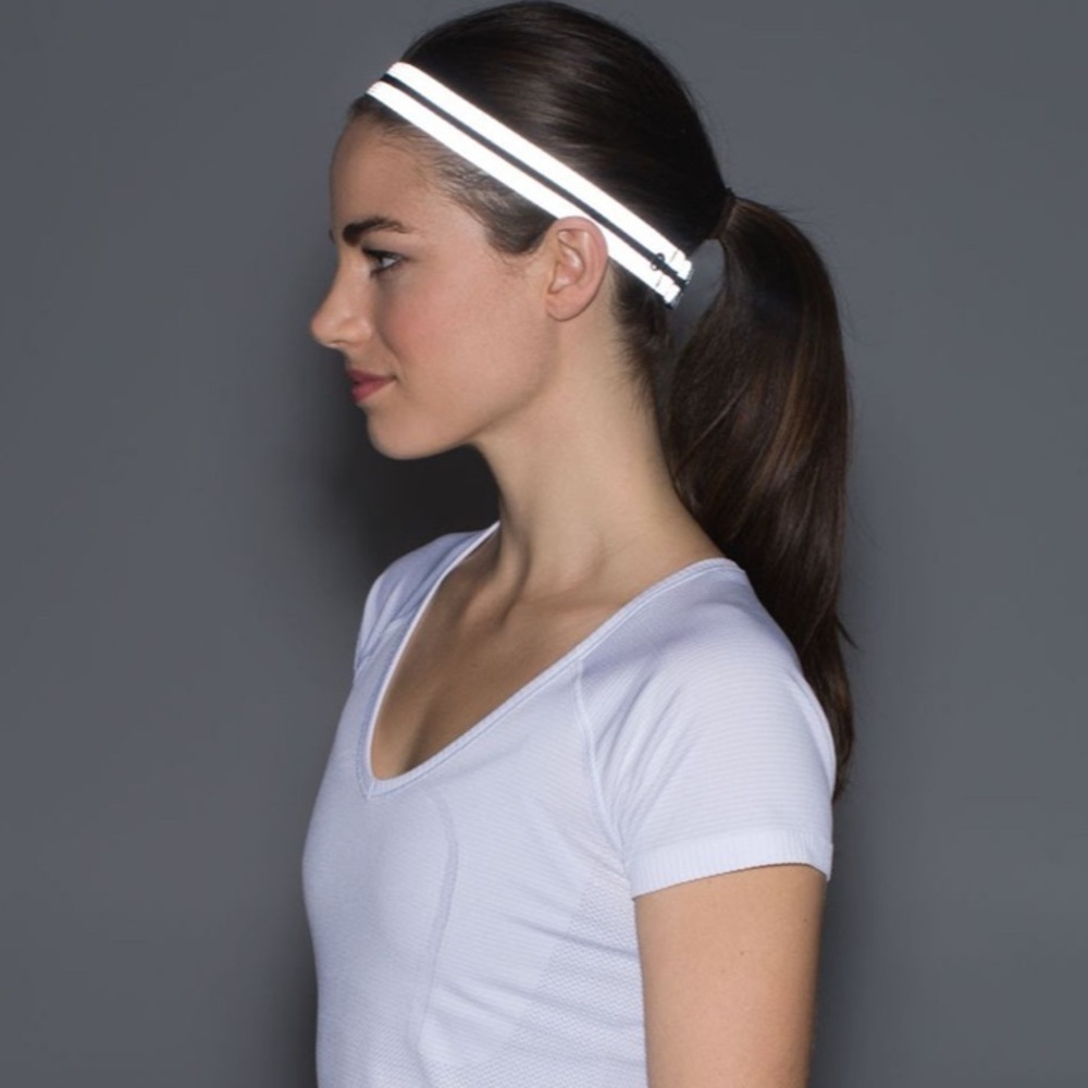 Lululemon black/silver Be Radiant headband NWT